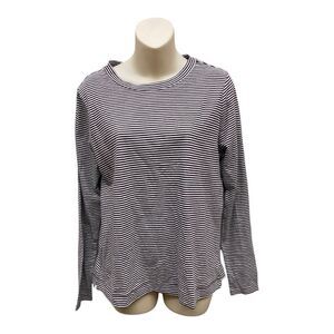 NWT Loft Stripped Long Sleeve Cotton Basic T Shirt Size  L Classic Preppy Casual
